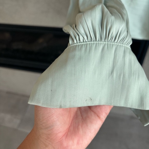 Anthropologie Blouson-Sleeve Blouse In Mint Green, Size M - Picture 16 of 16